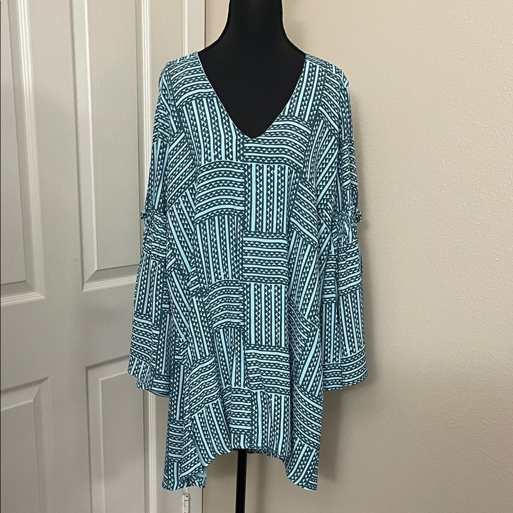NWOT Manaola Dress Aqua and Gray S - Picture 1 of 10